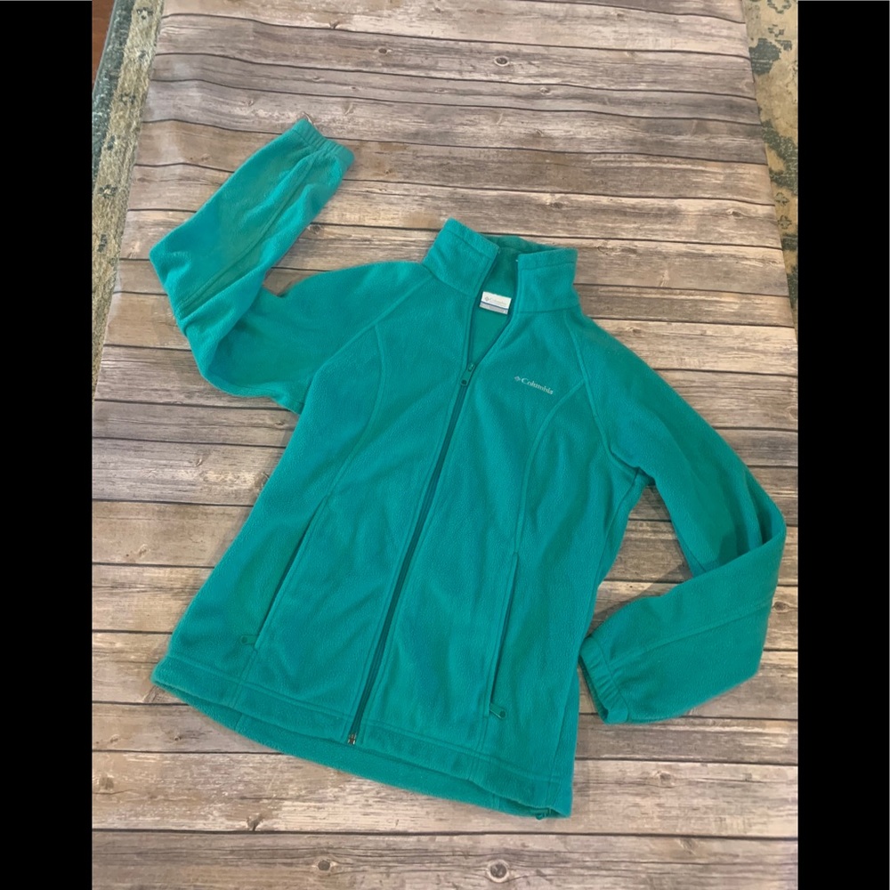 Green Columbia fleece jacket